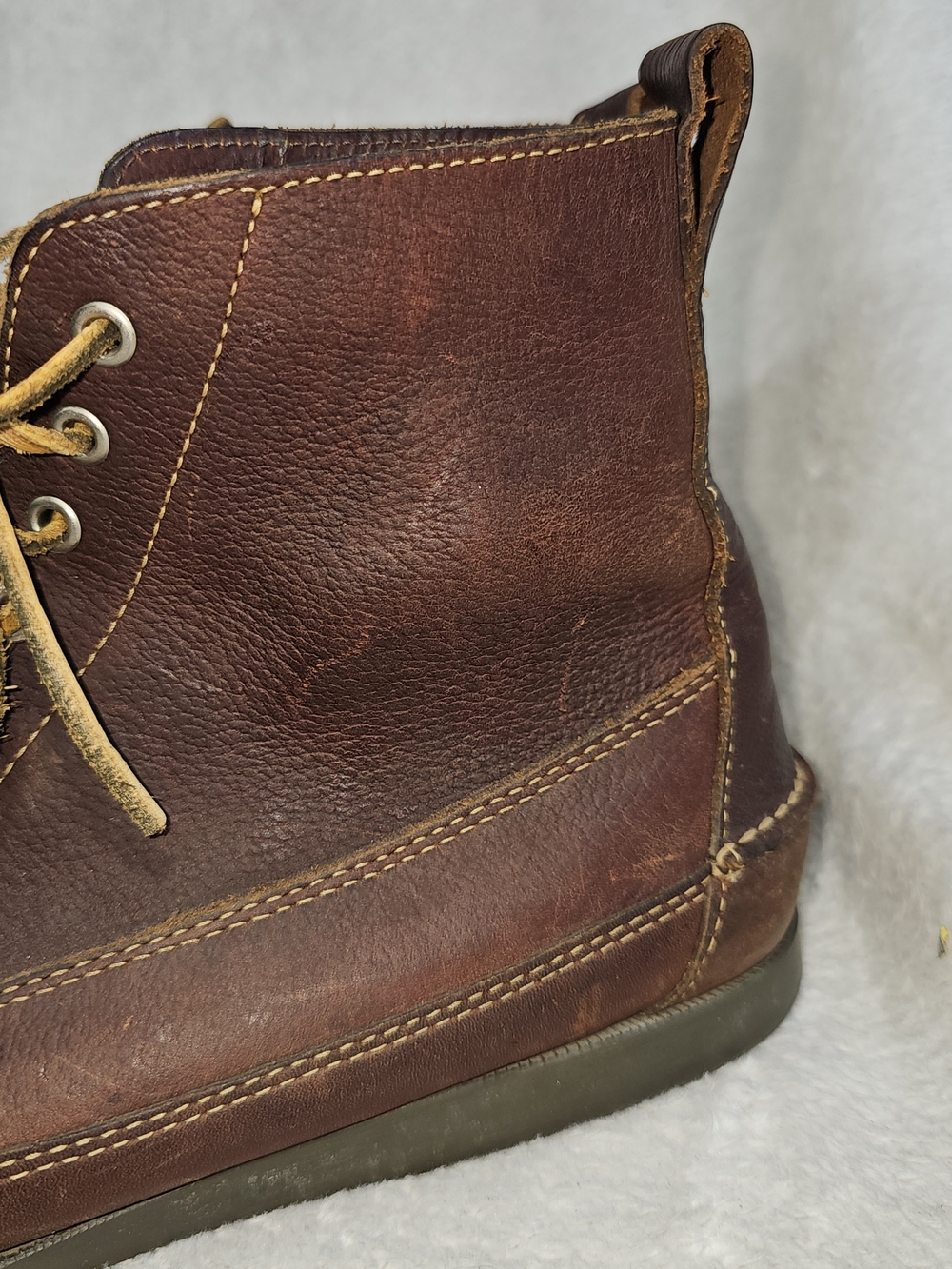 L.L. Bean Handsewn Moccasins, Ranger Moc Signature Leather Boots Men's 12 D. - Picture 4 of 16